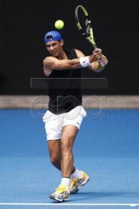 Rafael Nadal of Spain in action during a training session at the Australian Open in Melbourne, Australia, 10 January 2019. EPA-EFE/DANIEL POCKETT AUSTRALIA AND NEW ZEALAND OUT