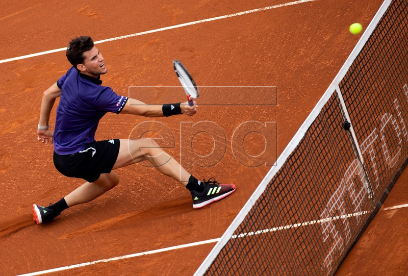 Dominic Thiem of Austria in action during his third round men's single match against Jaume Munar of Spain at the 67th Barcelona Open Trofeo Conde de Godo tennis tournament in Barcelona, Spain, 25 April 2019.  EPA-EFE/Enric Fontcuberta