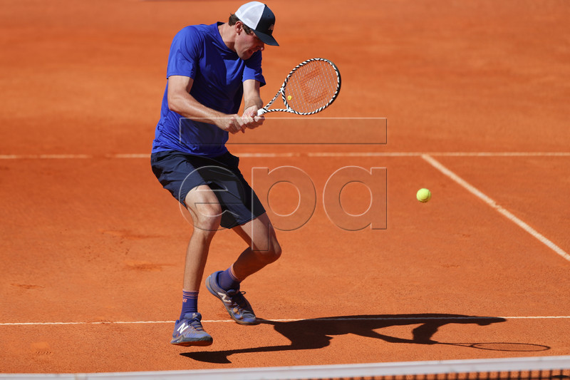 Rilley Opelka of the USA in action during his first round match against Pedro Sousa from Portugal at the Estoril Open Tennis tournament in Cascais, on the outskirts of Lisbon, Portugal, 29 April 2019.  EPA-EFE/JOSE SENA GOULAO