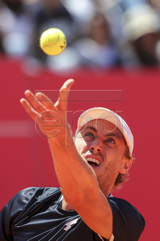 John Millman of Australia in action during his second round match against Joao Domingues of Portugal at the Estoril Open tennis tournament in Cascais, near Lisbon, Portugal, 01 May 2019.  EPA-EFE/JOSE SENA GOULAO  EPA-EFE/JOSE SENA GOULAO