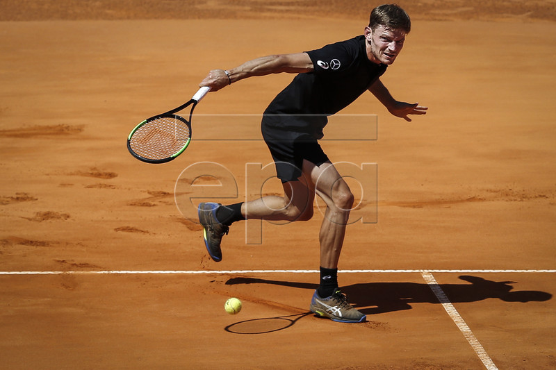 David Goffin of Belgium in action during his third round match of the Estoril Open Tennis tournament against João Sousa of Portugal , in Cascais, near Lisbon, Portugal, 02 May 2019.  EPA-EFE/RODRIGO ANTUNES