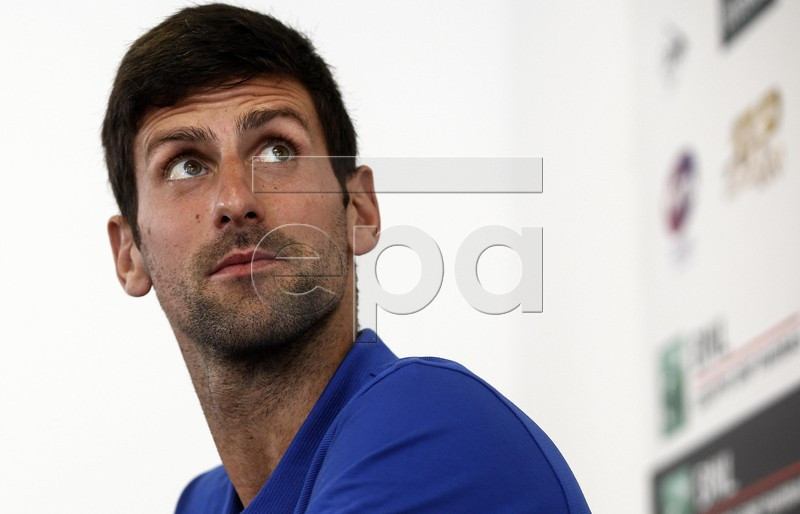 Novak Djokovic of Serbia attends a press conference during the Italian Open tennis tournament in Rome, Italy, 14 May 2019. EPA-EFE/RICCARDO ANTIMIANI