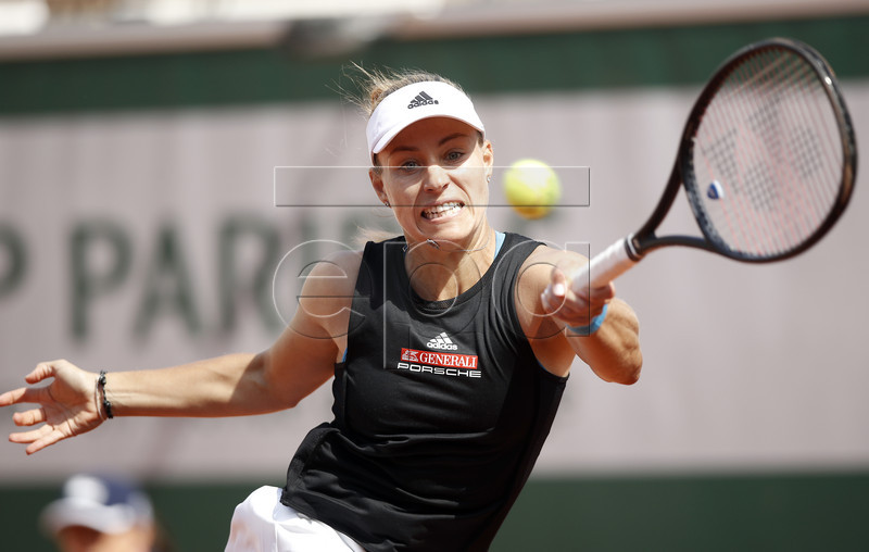 Angelique Kerber of Germany plays Anastasia Potapova of Russia during their women?s first round match during the French Open tennis tournament at Roland Garros in Paris, France, 26 May 2019.  EPA-EFE/YOAN VALAT