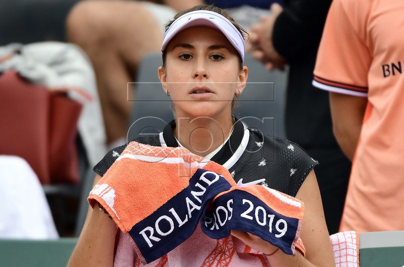 Belinda Bencic of Switzerland plays Jessika Ponchet of France during their women?s first round match during the French Open tennis tournament at Roland Garros in Paris, France, 26 May 2019. EPA-EFE/CAROLINE BLUMBERG