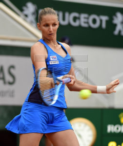 Karolina Pliskova of Czech Republic plays Madison Brengle of the USA during their women?s first round match during the French Open tennis tournament at Roland Garros in Paris, France, 26 May 2019. EPA-EFE/CAROLINE BLUMBERG
