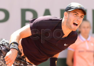 Borna Coric of Croatia plays Aljaz Bedene of Britain during their men?s first round match during the French Open tennis tournament at Roland Garros in Paris, France, 27 May 2019.  EPA-EFE/CAROLINE BLUMBERG