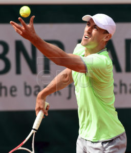John Millman of Australia plays Alexander Zverev of Germany during their men?s first round match during the French Open tennis tournament at Roland Garros in Paris, France, 28 May 2019.  EPA-EFE/CAROLINE BLUMBERG