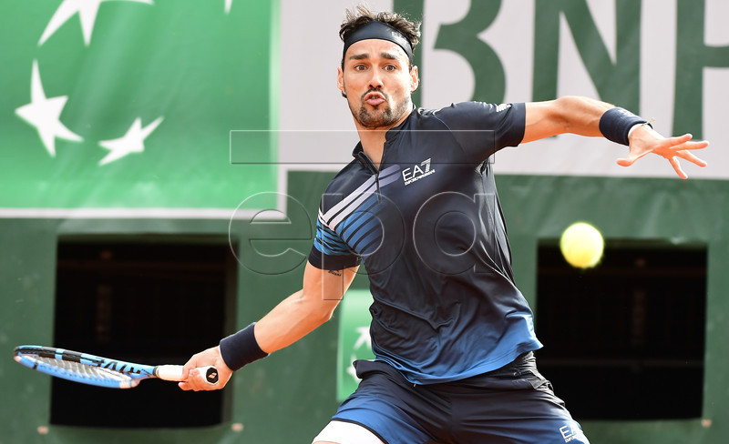 Fabio Fognini of Italy plays Federico Delbonis of Argentina during their men?s second round match during the French Open tennis tournament at Roland Garros in Paris, France, 30 May 2019. EPA-EFE/CAROLINE BLUMBERG