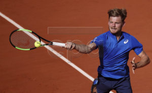David Goffin of Belgium plays Rafael Nadal of Spain during their men?s third round match during the French Open tennis tournament at Roland Garros in Paris, France, 31 May 2019. EPA-EFE/YOAN VALAT