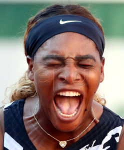 Serena Williams of the USAreacts as she plays Sofia Kenin of the USA during their women?s third round match during the French Open tennis tournament at Roland Garros in Paris, France, 01 June 2019. EPA-EFE/SRDJAN SUKI