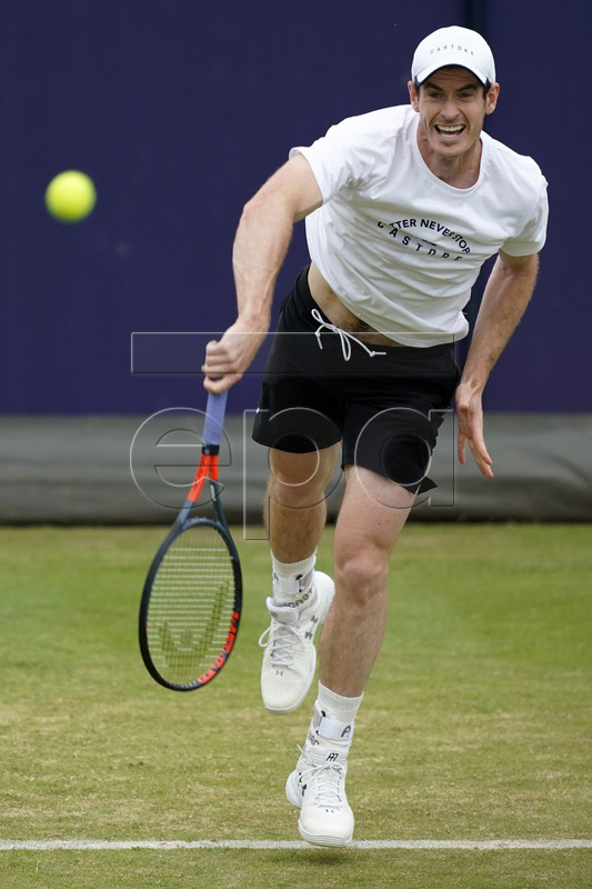 Britain's Andy Murray during a training session on the third day of the Fever Tree Championship at Queen's Club in London, Britain, 19 June 2019. EPA-EFE/WILL OLIVER
